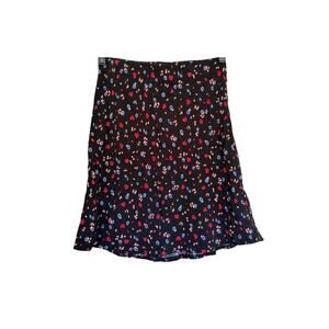 Nobody's Child Camilla Bias Mini Skirt - Black Ditsy Heart and Floral - Size 6